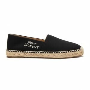 Saint Laurent Embroidered Espadrilles Black Canvas EU 41 Men's 8 / Women's 11